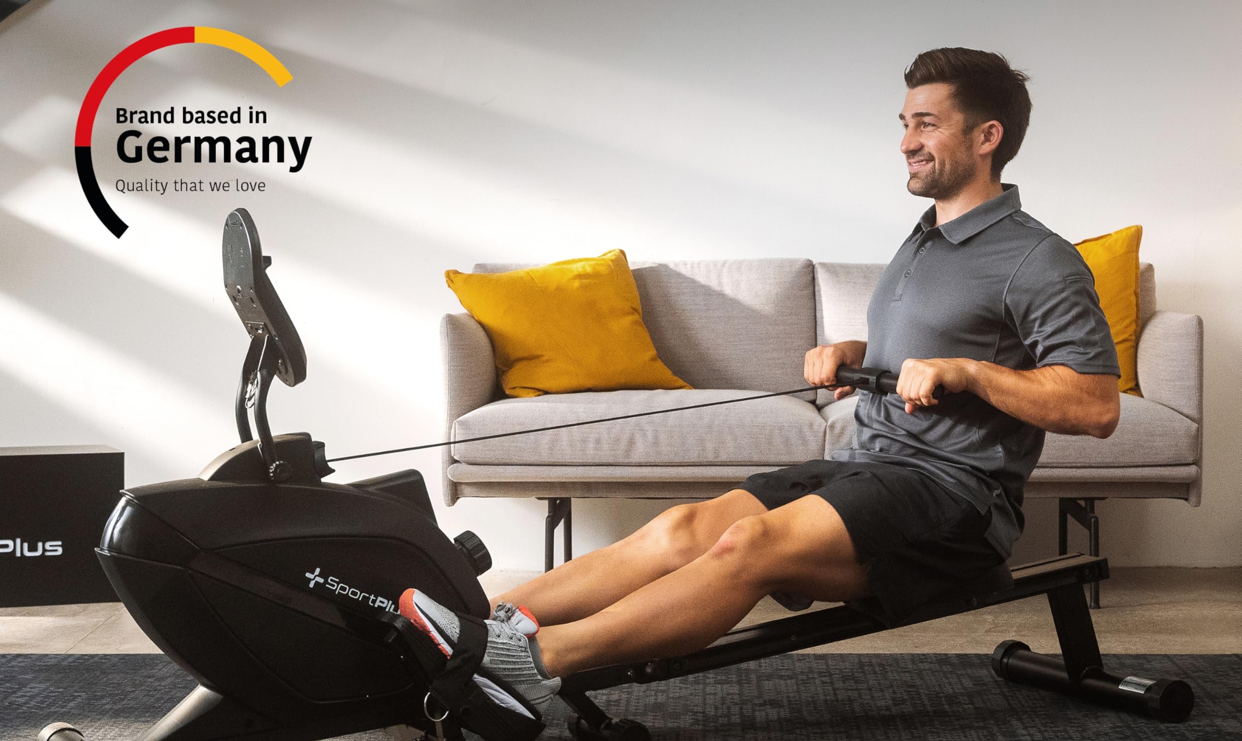 Rudergerät für zuhause klappbar - SportPlus Rudergerät klappbar extra leiser Magnetwiderstand - Rudermaschine für zuhause Kinomap - Rudergeräte Magnetwiderstand Trainingscomputer App Rowing Machine